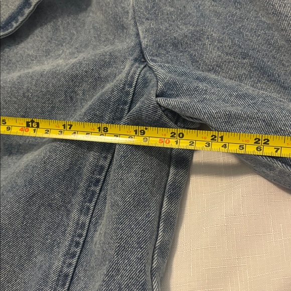 VTG Levi's Denim Blazer SZ L tailored denim jacket structured light wash casual - Picture 6 of 11